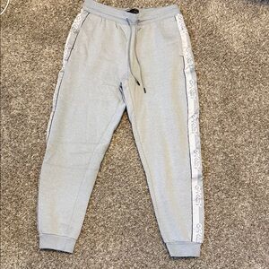 Gray Oakley Joggers with Logo Side Stripes
